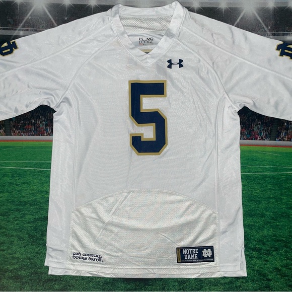 Notre Dame Fighting Irish #5 Under Armour Football Jersey Sz Medium Used - Picture 1 of 11